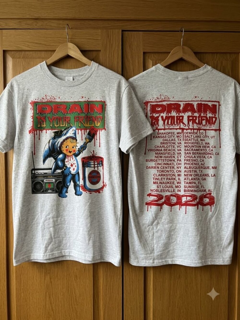 "Drain Is Your Friend" 2026 Grey Day Tour Tshirt